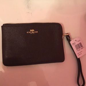 Coach corner zip wristlet IM/oxblood